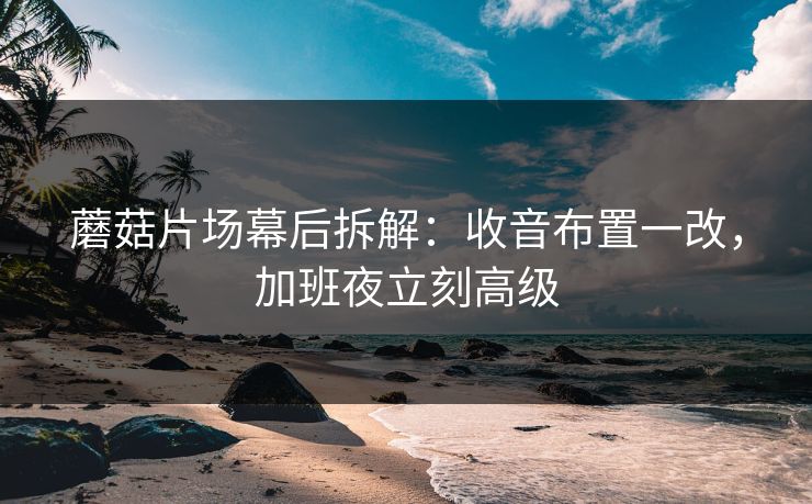 蘑菇片场幕后拆解：收音布置一改，加班夜立刻高级