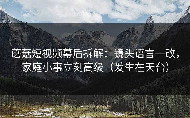 蘑菇短视频幕后拆解：镜头语言一改，家庭小事立刻高级（发生在天台）