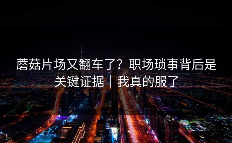 蘑菇片场又翻车了？职场琐事背后是关键证据｜我真的服了