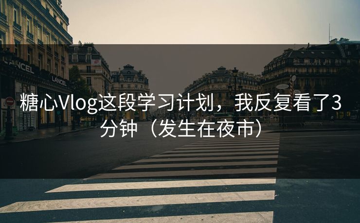 糖心Vlog这段学习计划，我反复看了3分钟（发生在夜市）