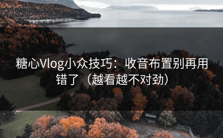 糖心Vlog小众技巧：收音布置别再用错了（越看越不对劲）