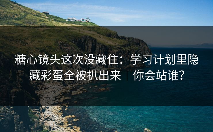 糖心镜头这次没藏住：学习计划里隐藏彩蛋全被扒出来｜你会站谁？