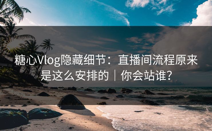 糖心Vlog隐藏细节：直播间流程原来是这么安排的｜你会站谁？