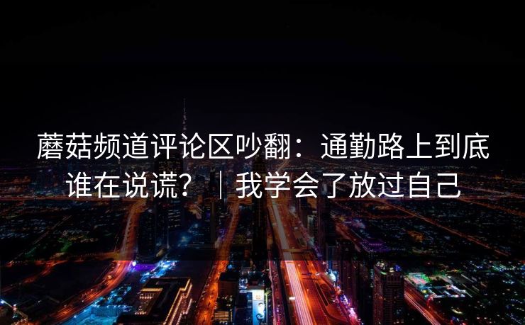 蘑菇频道评论区吵翻：通勤路上到底谁在说谎？｜我学会了放过自己