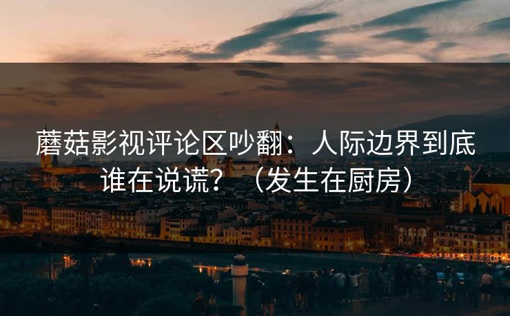 蘑菇影视评论区吵翻：人际边界到底谁在说谎？（发生在厨房）