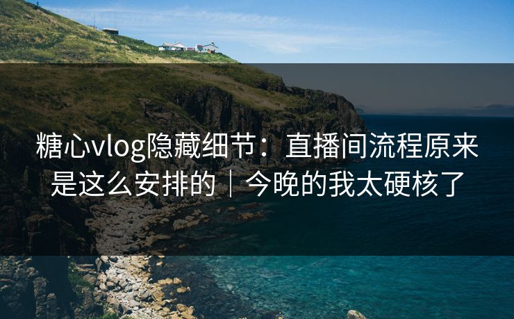 糖心vlog隐藏细节：直播间流程原来是这么安排的｜今晚的我太硬核了