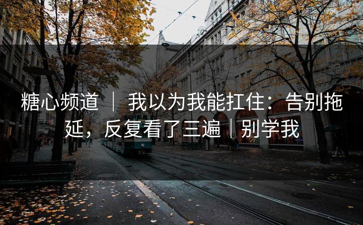 糖心频道 ｜ 我以为我能扛住：告别拖延，反复看了三遍｜别学我